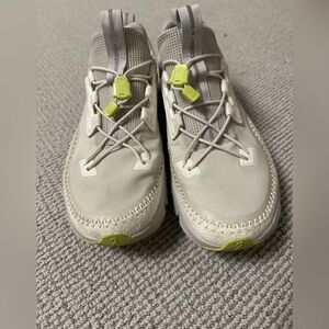 On Cloudaway Trail Light Gray and Lime Sneakers, Size 8